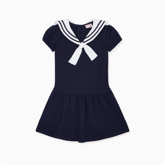 La Coqueta Navy Crisanta Girl Nautical Drop Waist Dress - Picture 2 of 10